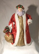 Vintage Paper Mache Santa Tree Topper 25.5 Cm