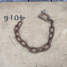 vintage old rusty chain industrial prop 50 cm with D shackle