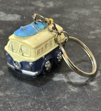 VW Camper Van Style Keychain Keyring Blue