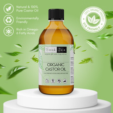 Organic Castor Oil 250ml Glass Bottle 100% Pure Natural Cold Pressed Hexane Free
