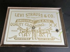 Vintage 1970s Levi Strauss Acid Etched Advertising Mirror