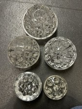 Five vintage glass flower