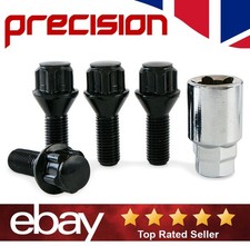 Black Locking Wheel Nuts Bolts for Vauxhall Alloys