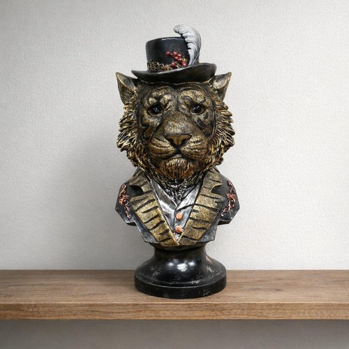 Victorian steampunk tiger bust - steampunk,