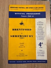 Football programme Brentford v