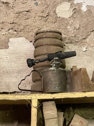 Vintage brass blow torch lamp - vintage,