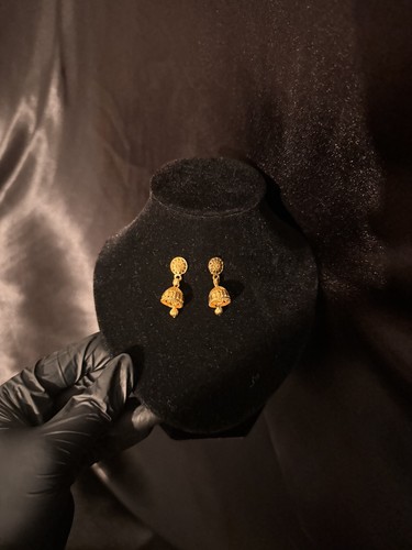 Gold plated mini jhumka studs - plated,