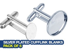 Silver Plated Cuff Link Blanks