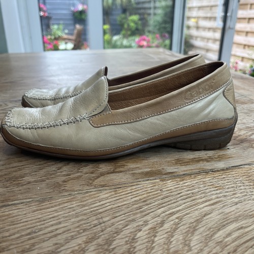 Beige leather shoes gabor - leather,