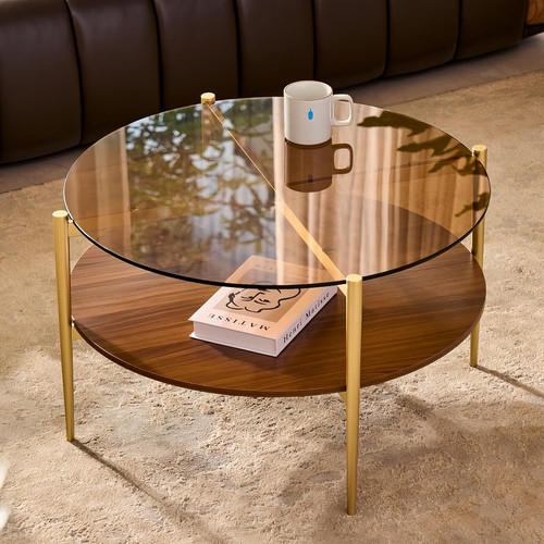 30in round glass coffee - 30in,
