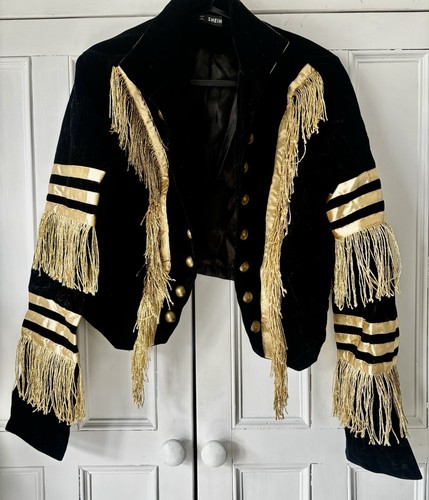 Shein black gold military - black,
