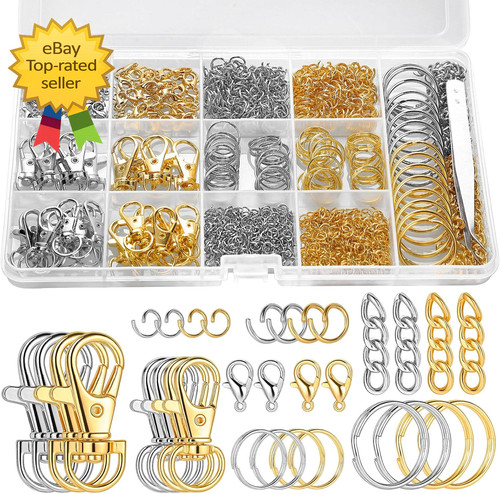 1130pcs keychain making kit - keychain,