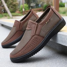 Mens Leather Slip On Walking