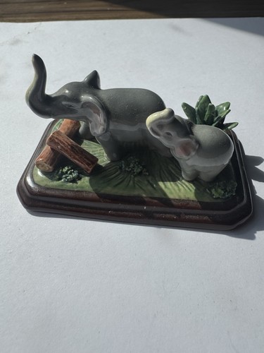 Two ceramic grey elephants - ceramic,