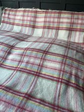 IKEA Rosali Multiruta Wool Blanket 100% Pure Wool Plaid Check Vtg Cath Kidston 