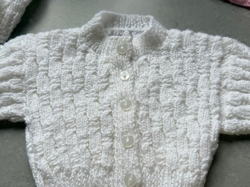 White handmade knitted - white,