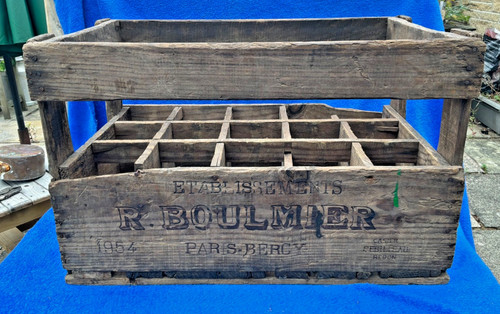 Vintage french wooden bottle - french,