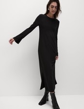 Marks & Spencer Womens Black Midi Skater Dress - M&S