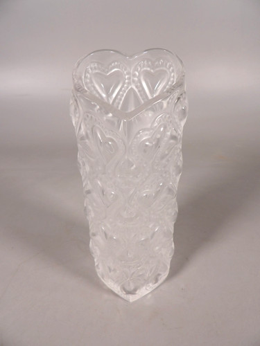 Frosted crystal vase - frosted,