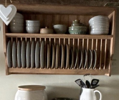Clyde pine plate rack - pine,