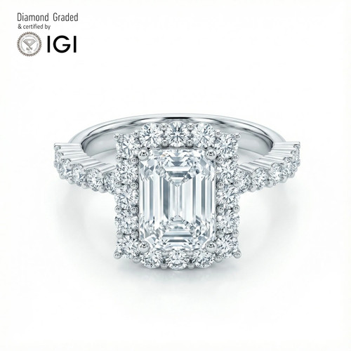 Emerald diamond engagement - diamond,