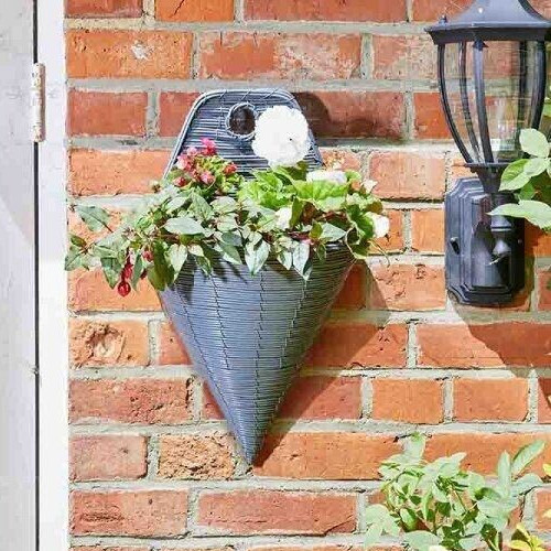 Grey plant hanging basket faux - plant,