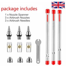 Airbrush Nozzle Needle Replacement Part Spray Gun Maintenance Tool 0.2/0.3/0.5mm