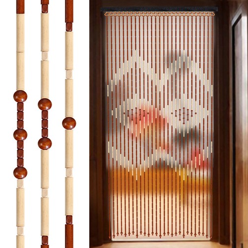 Wooden beaded bamboo door - wooden,