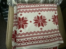 TKMAX Stunning Christmas Fine Knit Reversible Blanket Throw 160x130Cms Approx GC