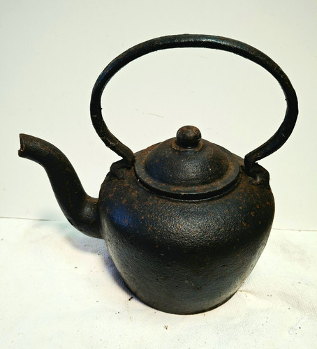 Cast iron enamel kettle black - kettle,