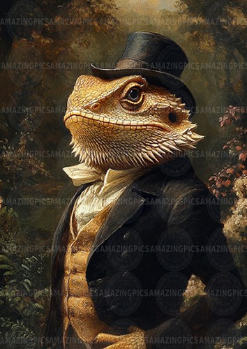 Bearded dragon lizard art - dragon,