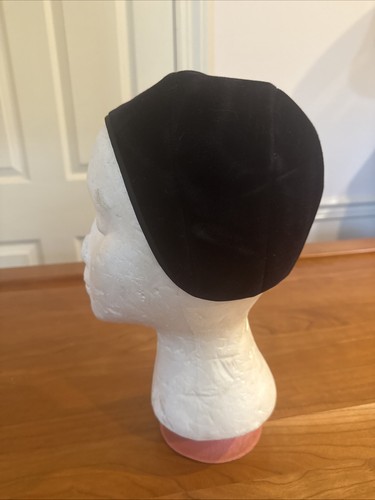 Vintage black velvet pillbox - vintage,