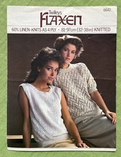 Vintage Knitting Pattern Twilleys 6642 Ladies Sweater & Top  32-38” Flaxen