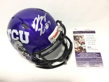 Kenny Hill Signed TCU Horned Frogs Mini Helmet JSA Coa