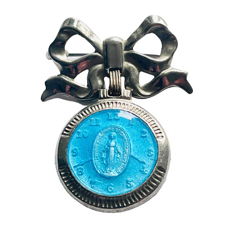 Vintage blue enamel miraculous - vintage,