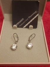 Epiphany Platinum-plated Sterling Silver Diamonique Earrings  New