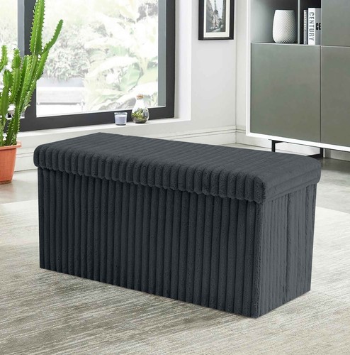 Ribbed ottoman storage - ribbed,