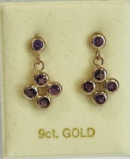 9ct Rose Gold 375 Amethyst Drop Earrings ER7751R - Bargain Price