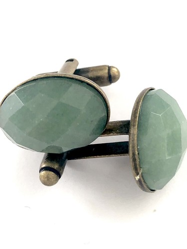 Vintage jade cuff links - vintage,