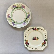 PAIR OF VINTAGE HAND PAINTED SIDE PLATES ADDERLEY WARE ENA HOMELEIGH WARE