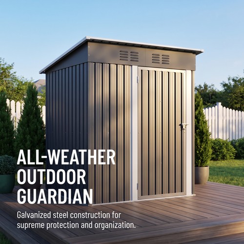 3ft garden shed galvanised - 3ft,