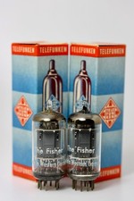 ECC83 12AX7 NOS TELEFUNKEN PLATINUM 🎵MATCHED-TRIODE PAIR TUBES 1950🎵 106%/106%