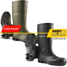 Dunlop Protomaster Mens Waterproof Steel Toe Sole Midsole Wellington Work Boots 