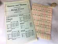 Retail Prices Pamphlet Furniture 1956 Greaves and Thomas Factory Bolton ra