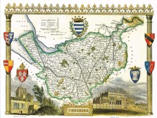 Cheshire 1830 Thomas Moule County Map 1994 Reprint 11.25" x 8.5"