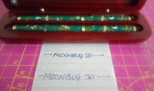 Vintage wooden ballpoint fountain pen in solid wooden gift box