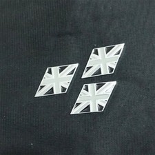 3x Silver Chrome White UK Flag
