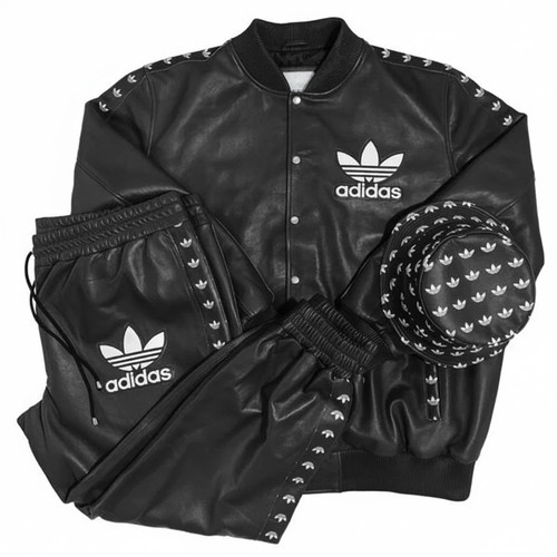 Adidas black leather - adidas, tracksuit