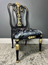 Ornate Antique Statement Chair Becca Who Ocean Treasures Velvet  Gold Leaf