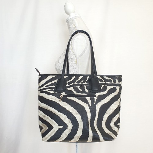 Zebra print shoulder handbag - zebra,